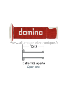 DOMINO Poignées Road-Racing rouge/blanc