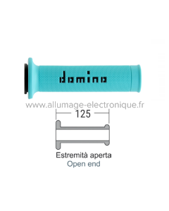 Poignées route DOMINO bleu cyan/noir