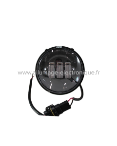 Phare avant complet sans Angel Eyes Fond Noir Evok Iron led Piaggio Vespa 50cc N/L/R