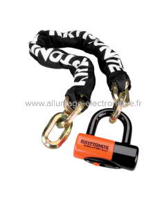 Chaine NEW YORK et cadenas EVOLUTION SERIE 4 - 100 cm, noir orange