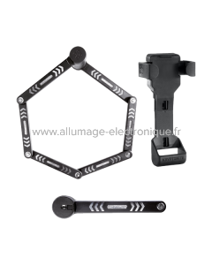 Antivol pliable KRYPTOLOCK 610 S - Noir argent