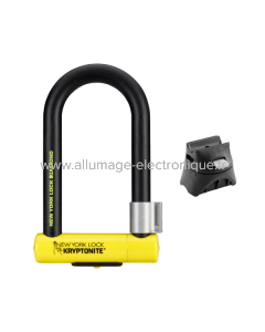 Antivol en U NEW YORK DIAMOND STANDARD avec support Flex-Frame - Noir jaune