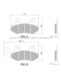 Plaquettes de Frein Nissin A0110 Premium Semi-Metallic (vendu par jeu de deux plaquettes) - 2P-211NS