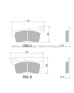 Plaquettes de Frein Nissin A0170 Premium Semi-Metallic (vendu par jeu de deux plaquettes) - 2P-219NS