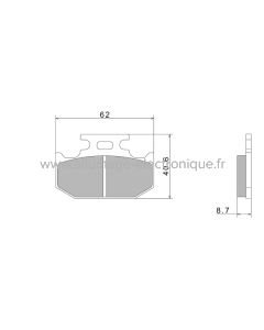 Plaquettes de Frein Nissin A0240 Premium Semi-Metallic (vendu par jeu de deux plaquettes) - 2P-227NS
