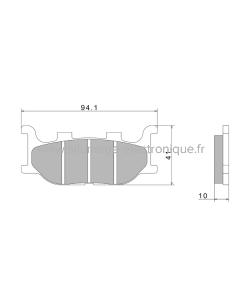 Plaquettes de Frein Nissin A0450 Premium Semi-Metallic (vendu par jeu de deux plaquettes) - 2P-249NS