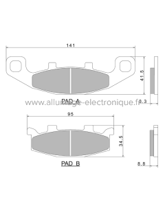 Plaquettes de Frein Nissin A0480 Premium Semi-Metallic (vendu par jeu de deux plaquettes) - 2P-252NS