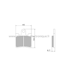 Plaquettes de Frein Nissin A0580 Premium Semi-Metallic (vendu par jeu de deux plaquettes) - 2P-265NS