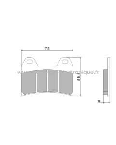 Plaquettes de Frein Nissin A0630 Premium Semi-Metallic (vendu par jeu de deux plaquettes) - 2P-270NS