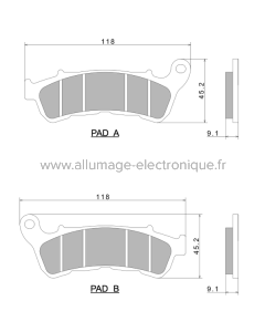 Plaquettes de Frein Nissin A0900 Premium Semi-Metallic (vendu par jeu de deux plaquettes) - 2P-308NS