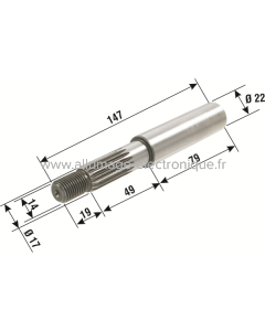 Axe de roue arrière scooter 50cc