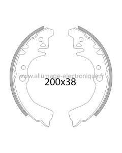 Jeu de mâchoires de frein arrière RMS Piaggio Porter 1.0